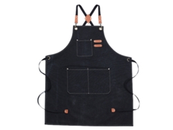 Delantal De Algodón Con Espalda Cruzada Para Hombre Y Mujer, Con Bolsillo Grande, Ajustable, Aproximadamente 75x68 Cm