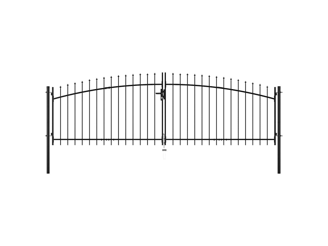 Maison Exclusive - Puerta De Valla De Doble Puerta Woerden Con Punta De Lanza 400x149,5 Cm