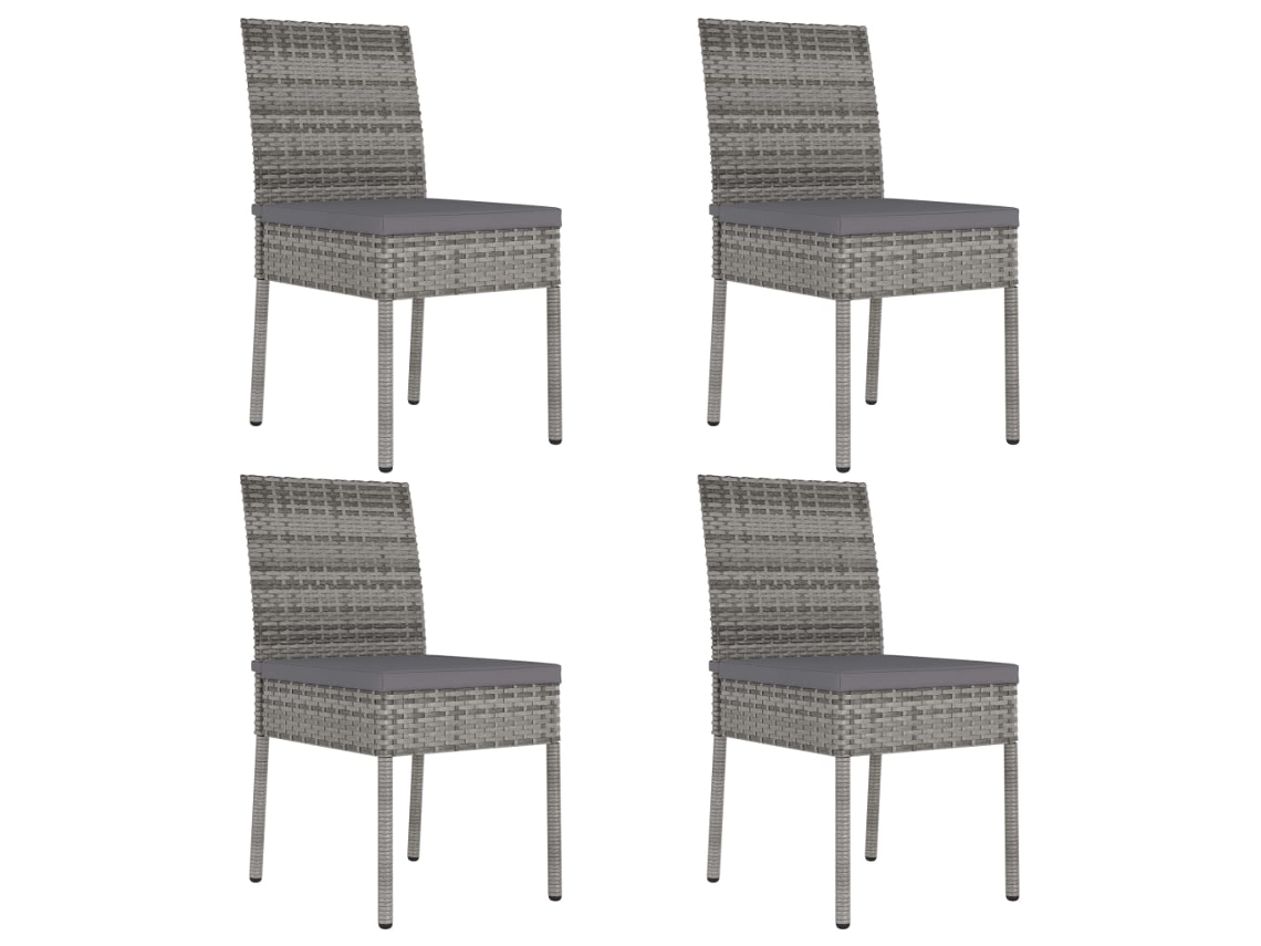 Sillas de comedor de jardín DKD Home Decor de 4 piezas, mimbre sintético gris