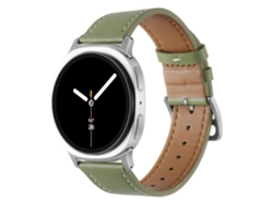 Correa de piel auténtica para Samsung Galaxy Watch 8/8 Classic con hebilla de acero inoxidable plateada CSYY