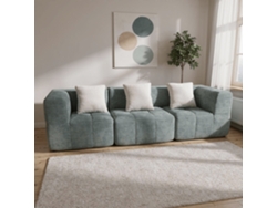 Sofá de salón Eden Simple de 3 plazas COCO SPA en verde salvia y blanco