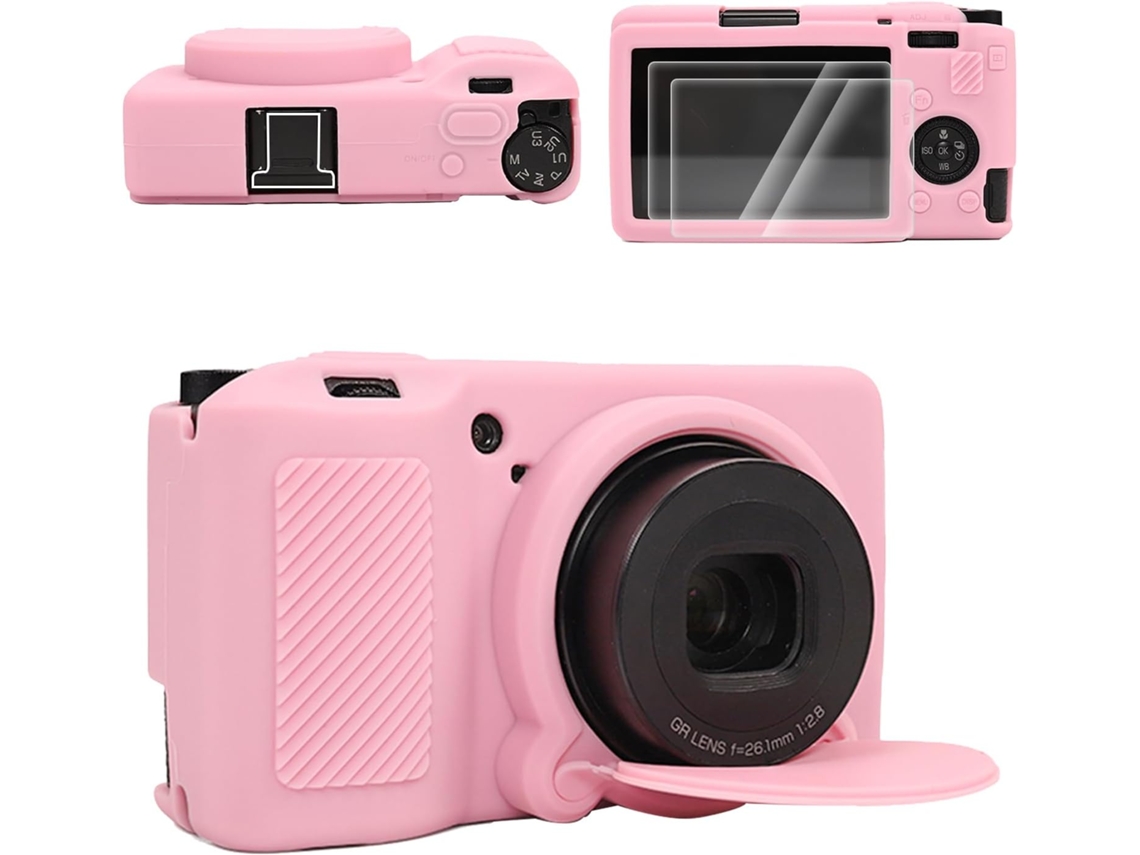 Funda EIFSON para Ricoh Griii/griiix, con protector de pantalla y tapa de lente extraíble (compatible, rosa)