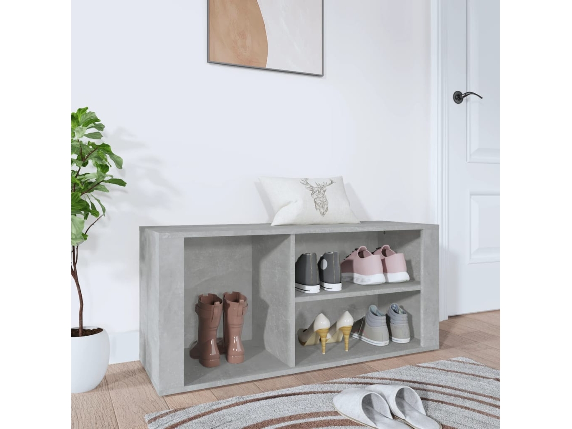 Zapatero Organizador en Madera Procesada Gris Cemento 100X35X45 Cm