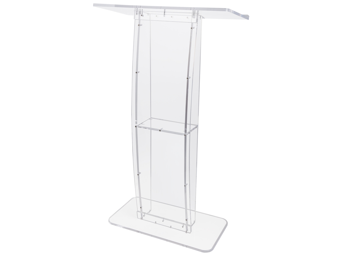 Atril acrílico Succebuy para conferencias, podio de presentación de 120 cm con estante