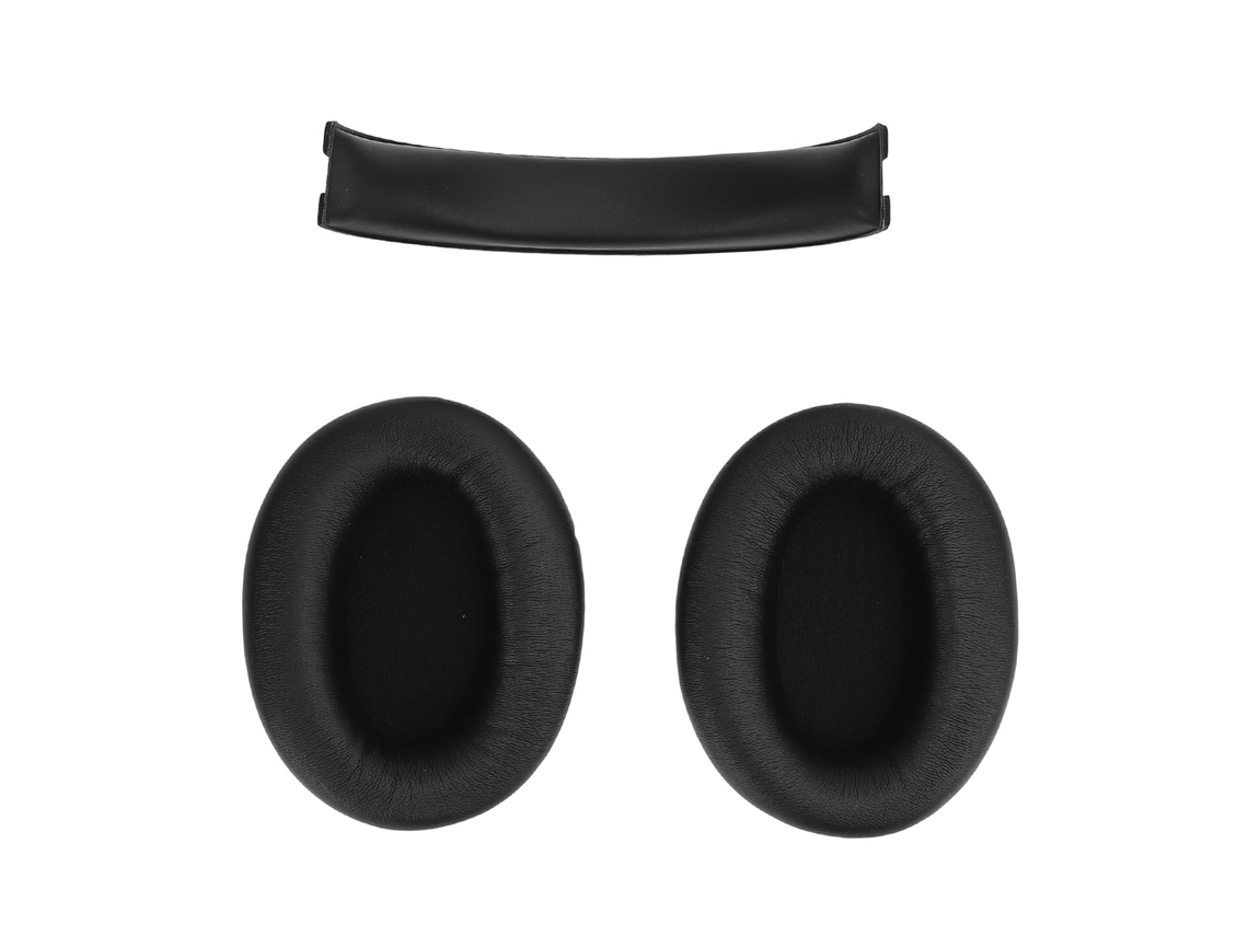Kit De Almohadillas De Oreja De Espuma De Memoria De Cuero Proteico Y Almohadilla De Diadema Para W800bt Plus Negro