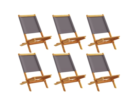 Conjunto 6 Silla De Jardín VIDAXL Antracita Madera