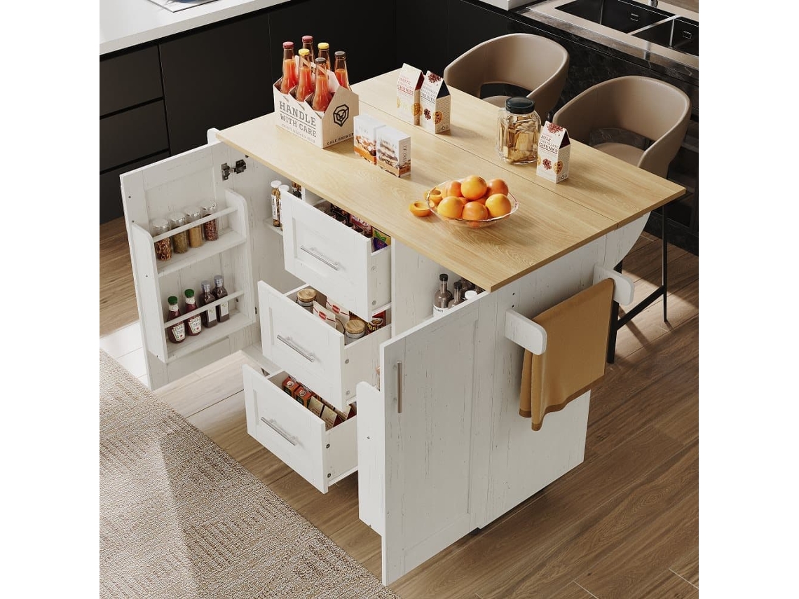 Isla De Cocina - Paneles Desmontables, Superficie Trabajo, Toallero - Blanco