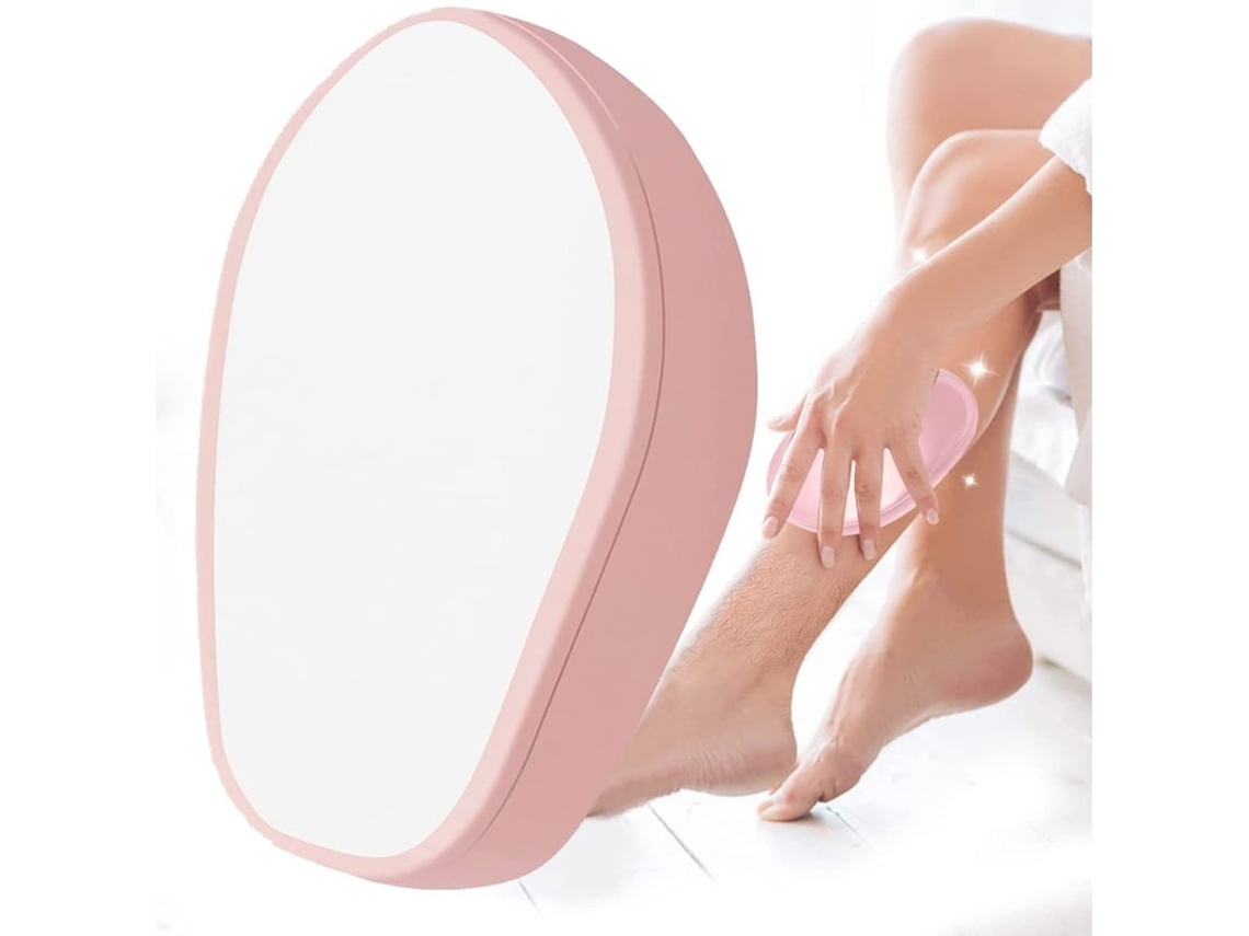 Eliminador de vello de cristal, herramienta de exfoliación indolora de nanocristales para hombres y mujeres, rápida y fácil, Yizhood (rosa)
