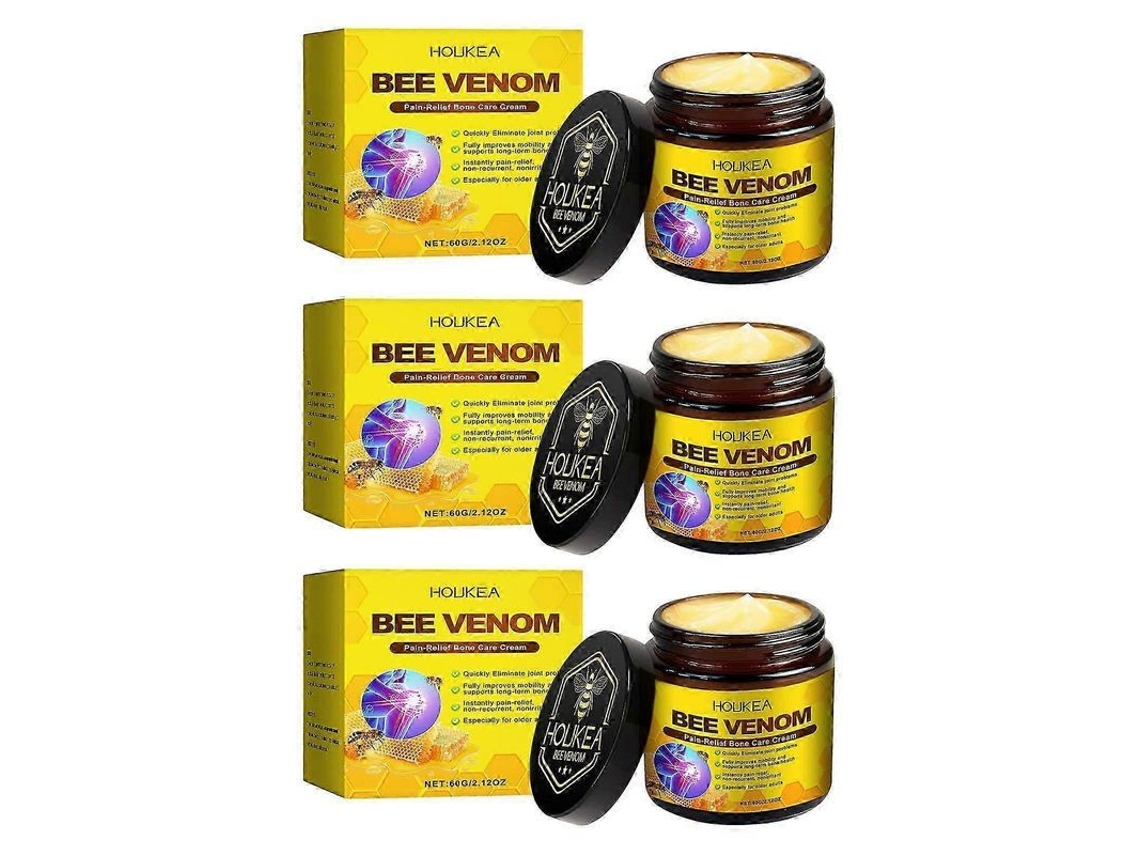 Crema Curativa Con Veneno De Abeja Para El Dolor Articular, 3 Unidades, 60 G, Alivia El Dolor De Espalda, Cuello, Manos Y Rodillas.