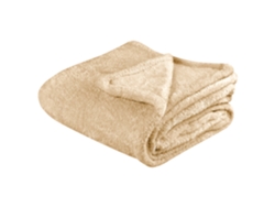Manta BELIANI Namdu (Beige - Poliéster - 125 x 150 cm)
