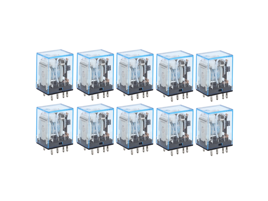 10pcs Relé Intermedio Miniatura 8 Pines 2 Abiertos 2 Cerrados Bobina Para Comunicación