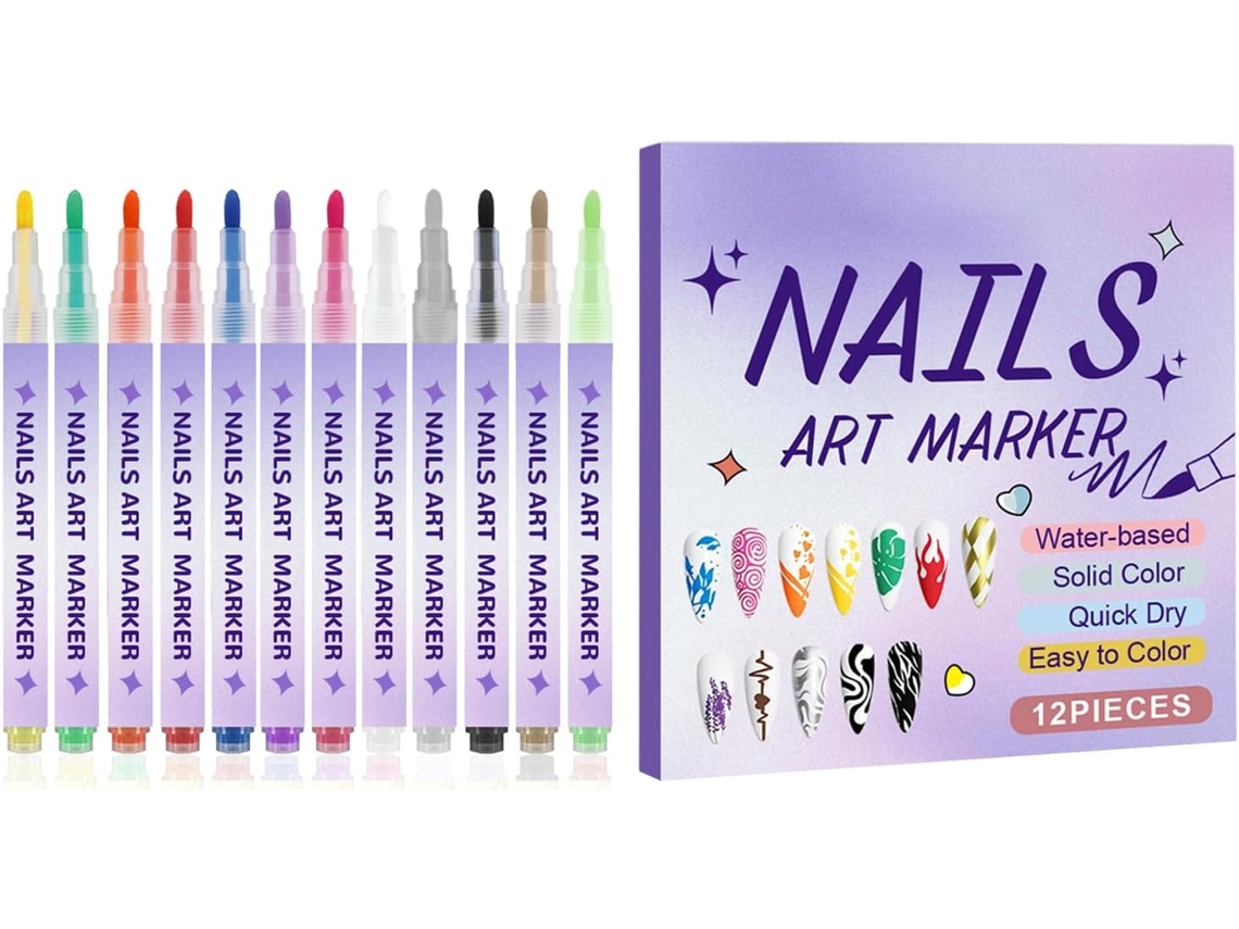 Lot De 12 Stylos À Vernis À Ongles Gel À Secado Rápido Para Filles, Dibujos