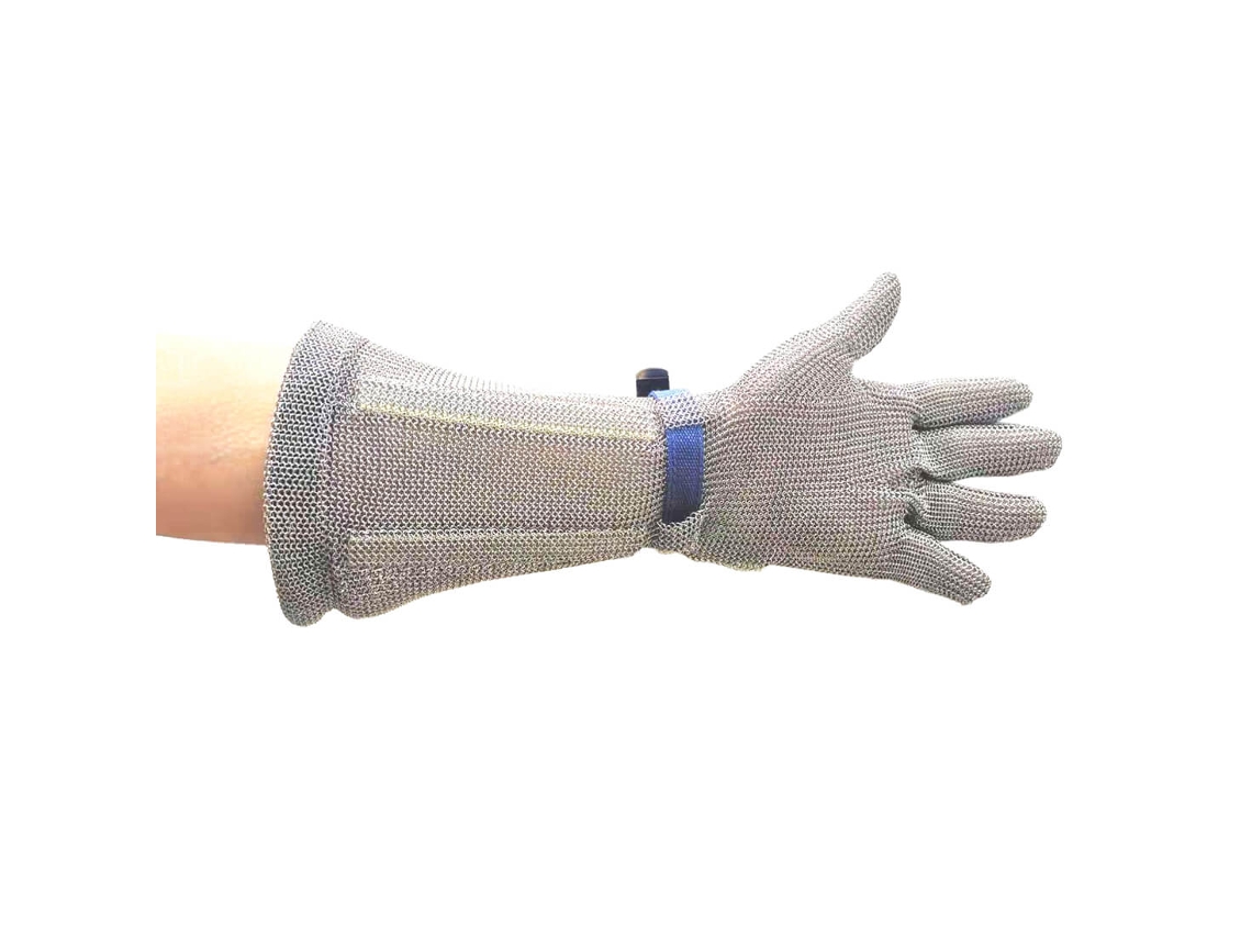 Guante de malla de 45 cm, protección superior en el procesamiento de carne / Plateado / M Portwest