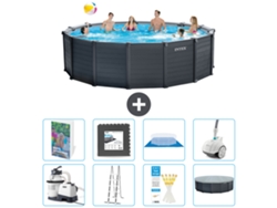 Intex Piscina Graphite Panel Redonda - 478x124 Cm - 9-peças S610