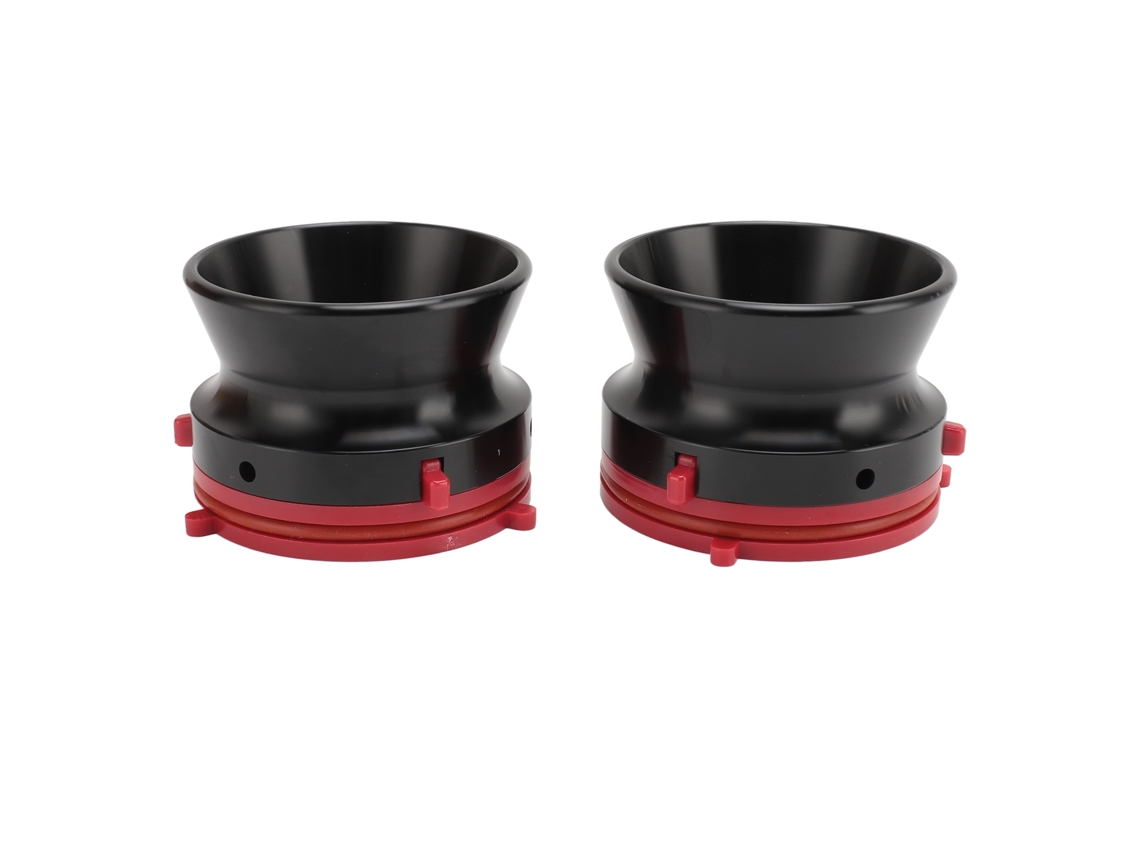 1 Par De Adaptadores De Buje Nab, Aluminio Pulido, Negro, Base Roja, 10 Pulgadas, Para Studer Revox Akai Teac