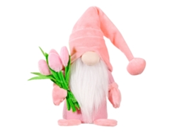 Muñeco Enano Tomte De Franela Hecho A Mano Con Tulipán - Regalo Para El Día De La Madre - Decoración De Mesa