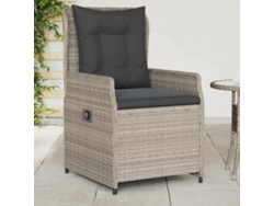 DKD HOME DECOR - Juego de 2 sillas reclinables de jardín en mimbre gris claro (PE)