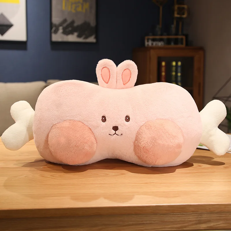 (conejo De 60 Cm) Cojín Calentador De Manos Con Forma De Hueso De Animal De Dibujos Animados Para Adultos