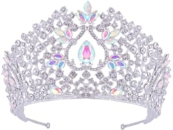 Corona de una sola pieza con cristales, elegante tiara nupcial, delicado accesorio para el cabello.