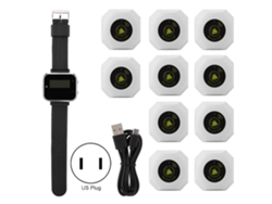 Pager Inalámbrico Para Cuidador Sistema De Paginación Para Restaurantes Botón De Llamada Inteligente 1 Reloj 10 Botones