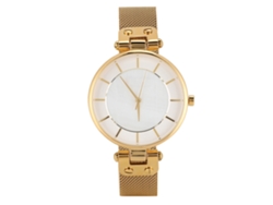Reloj De Moda Para Mujer Con Brazalete De Acero, Resistente Al Agua, Esfera Redonda Y Movimiento De Cuarzo.
