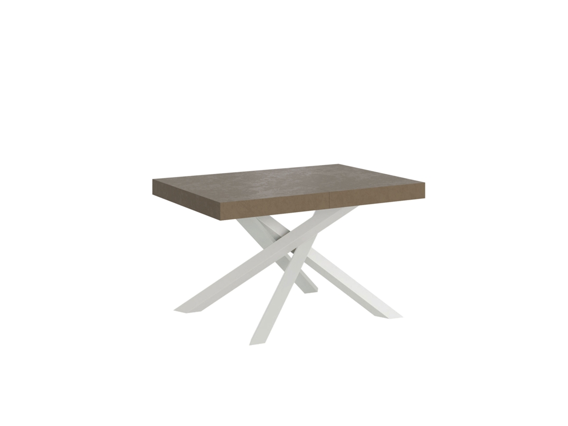 Mesa extensible Volantis gris paloma 120/224x90 cm con patas blancas Itamoby
