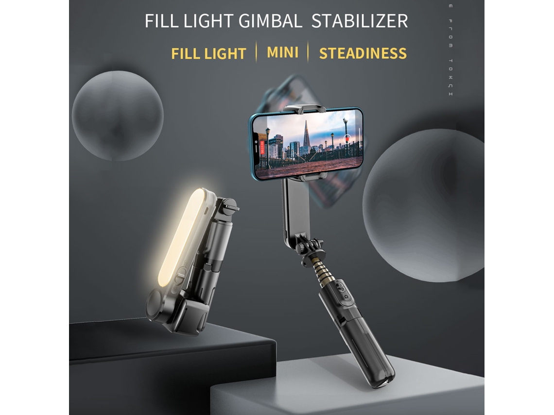 Varilla Selfie Plegable Con Trípode Estable, Estabilizador, Luz De Belleza Y Control Remoto Para Teléfonos