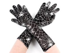 Par de Guantes negros con telaraña adulto