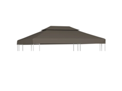 Toldo De Cenador 2 Niveles 310 G/m² 4x3 M Gris Topo