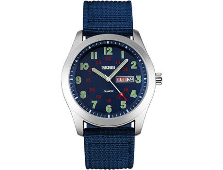 VEANXIN Relojes de pulsera impermeables con fecha y correa de nailon para hombre-Marrón