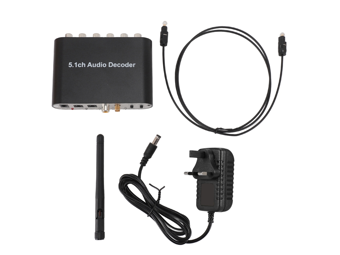 Decodificador De Som Digital 5.1 Canais Bluetooth 5.0 Óptico Spdif Coaxial Para 6rca Uk Plug
