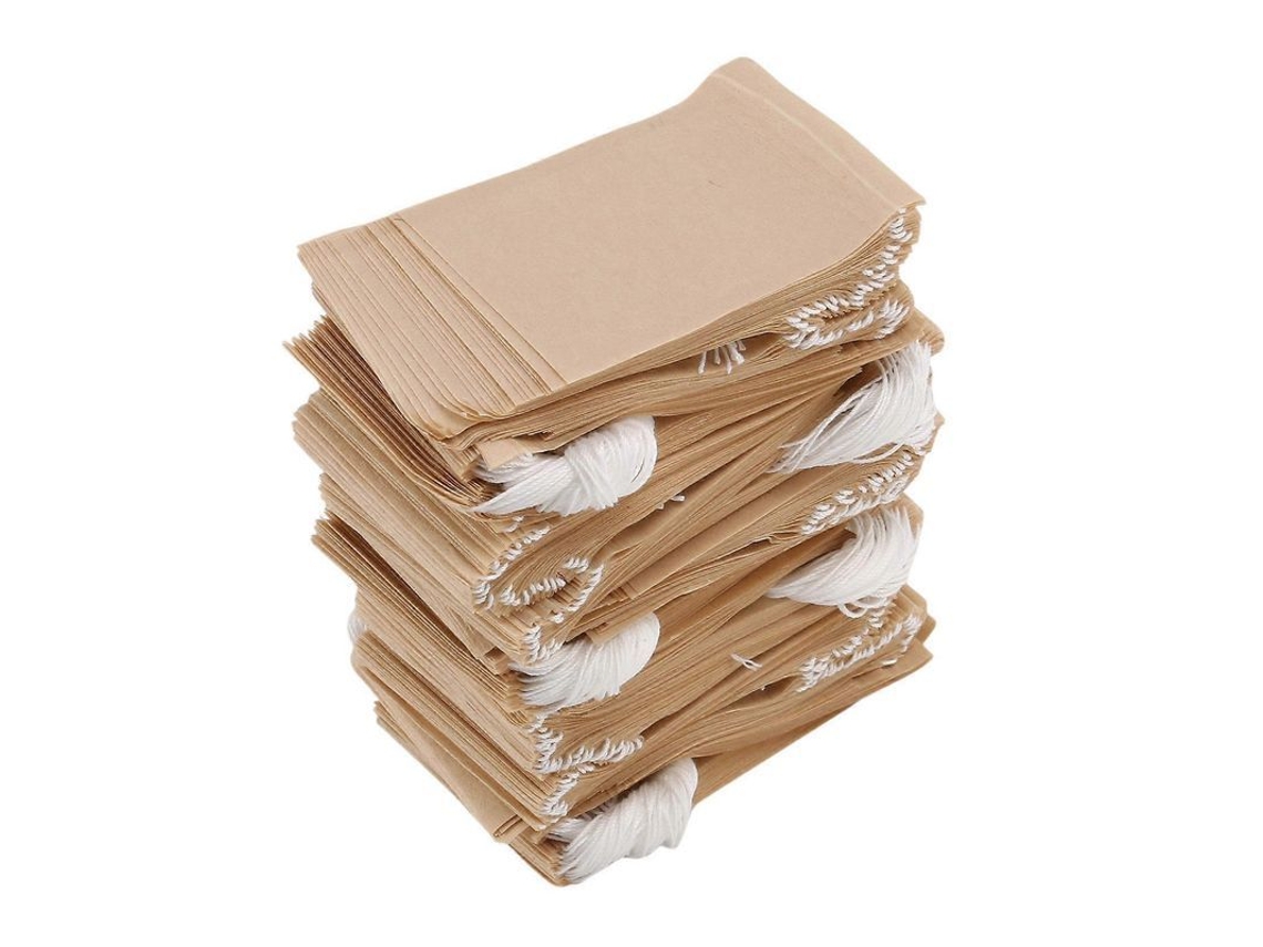 500 Bolsitas De Té Desechables Con Hilo Para Té A Granel Y Café (marrón Natural)