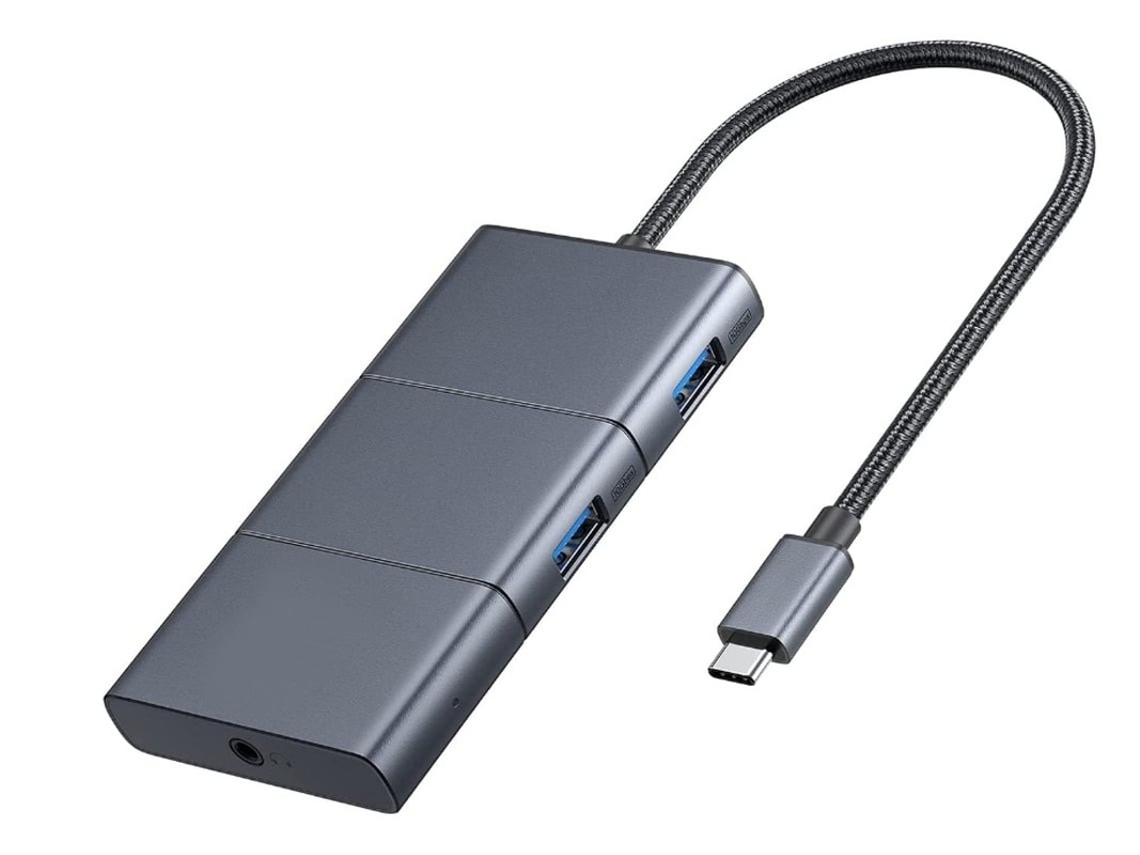 Adaptador USB C Hub Powerexpand 6 en 1 con HDMI 4k60hz 100W Power Delivery USB C 10 Gbps y 2 puertos USB A gris Yizhood