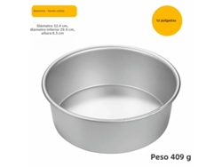 Sartén redonda de aluminio blanco, de 30 cm (12 pulgadas), con base sólida.