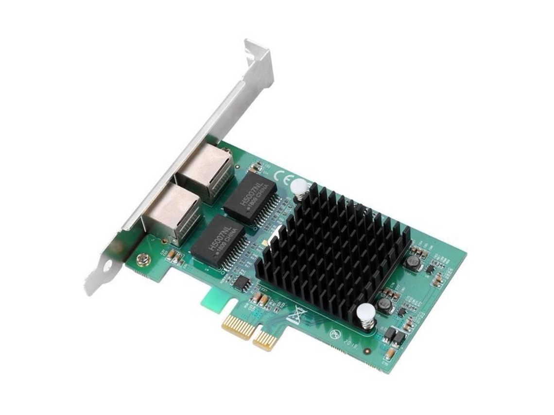 Hurrise Tarjeta Wifi para Intel 82575Eb Chip Dual 2 Rj45 Puerto Lan Tarjeta de Red Gigabit Ethernet Adaptador Pci-E 1000M