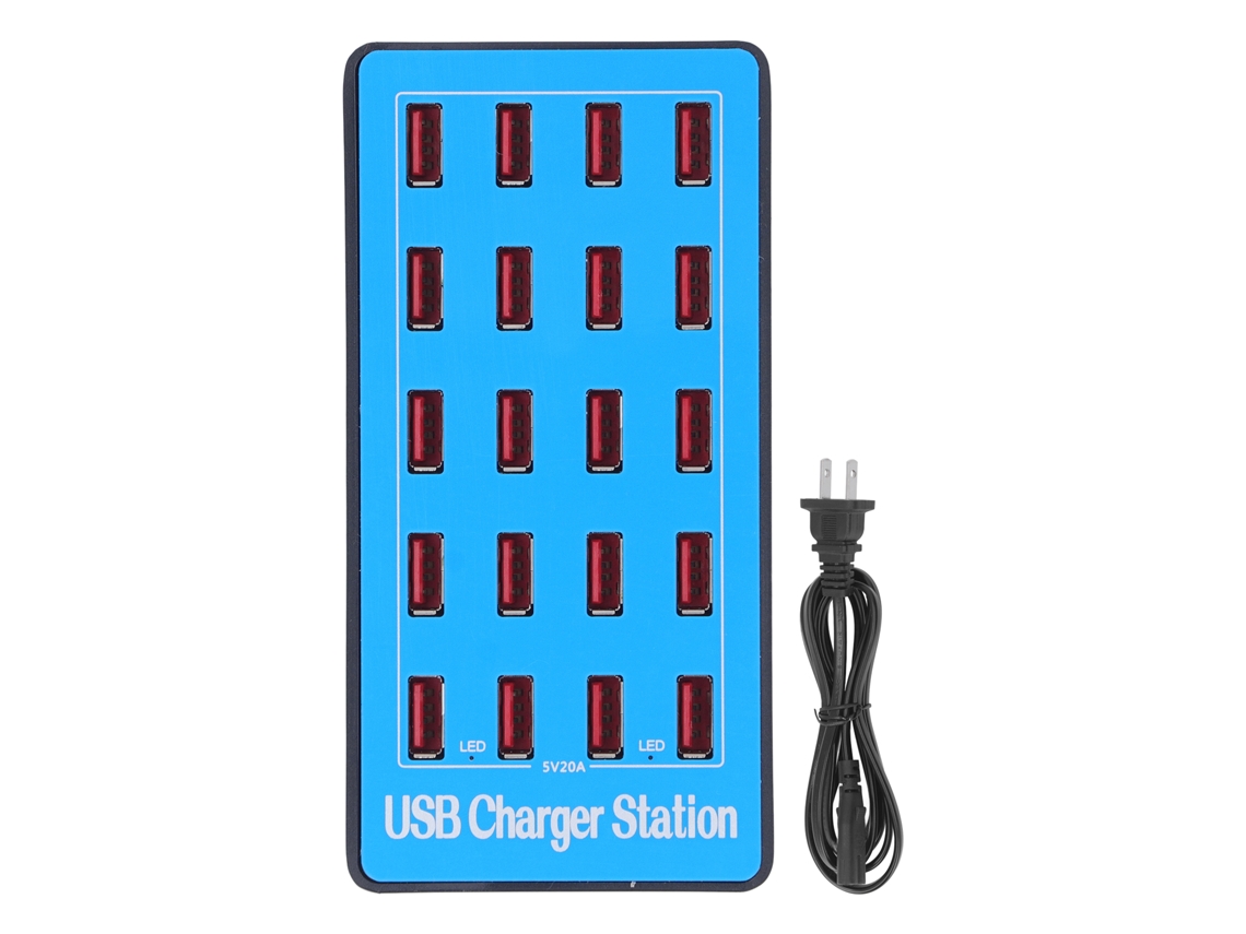 Estación De Carga Usb De 20 Puertos Con Carga Rápida Y Cubiertas Protectoras Para El Hogar, La Oficina Y Los Viajes.