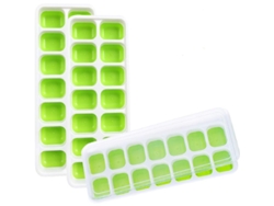 Moldes de silicona Rebe-Com con tapa para gelatina, paquete de 3, 42 cubos, antidesbordamiento, sin BPA, aptos para lavavajillas.