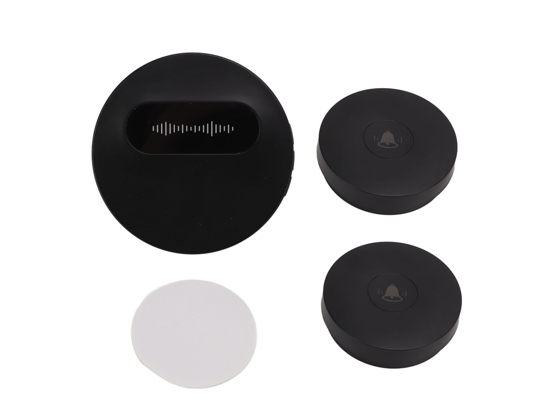 Timbre De Puerta Inalámbrico Negro Autoalimentado Impermeable Con 58 Melodías Y Flash Led Para Hogar Y Negocios Con Enchufe Us