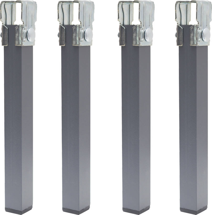 Conjunto de 6 Patas para Somier DHOME Cuadradas (Gris - Metal - 25 cm)