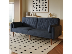 Sofá de dos plazas 180x75x82 cm Respaldo regulable Terciopelo gris oscuro Mobrio