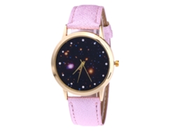 Reloj De Pulsera De Aleación Rosa Claro Para Negocios Informales, Analógico De Cuarzo (par)