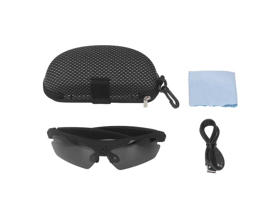 Gafas Cámara Con Grabación Video Hd1080p, Gafas Sol Cámara Para Ciclismo, Conducción, Senderismo, Pesca, Caza Negro