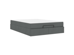 Maison Exclusive - Estructura De Cama Con Colchón 2 Pcs Gris Tenue Tela
