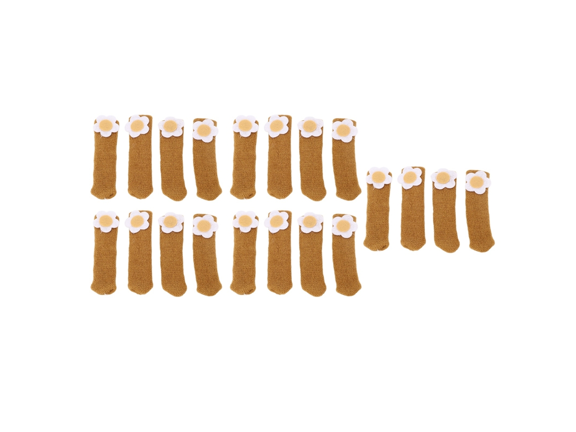 Protectores para patas de sillas para suelos de madera, 20 unidades, color camel.