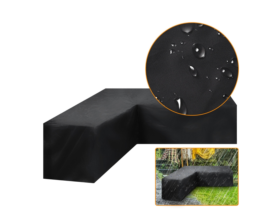 KOFIHETY Funda Impermeable en Forma L para Muebles de Exterior Jardín Terraza Sofá de Ratán