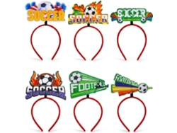 6 Diademas De Fútbol Con Balón, Accesorios Para El Pelo Para Fiesta Deportiva Y Día De Partido