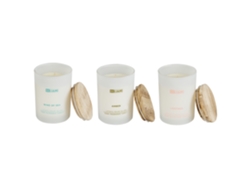 Conjunto de 3 velas aromáticas BELIANI Simplicity de Cera de soja Blanco 8x8x11