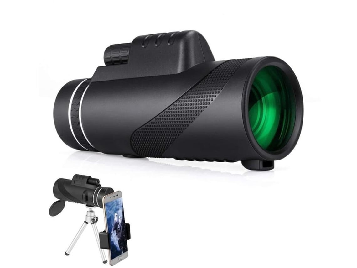 Telescópio Monocular 80x100 Para Observação De Pássaros Da Vida Selvagem Caça E Caminhada Preto Saisiyiky