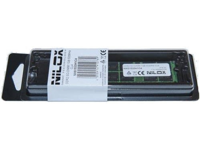 Memoria RAM DDR2 NILOX NXS1533H1C4 (1 x 1 GB - 533 MHz - CL 4 - Verde)