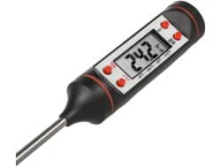 Termómetro profesional para alimentos de cocina. Su sonda extralarga garantiza seguridad a altas temperaturas. Su sonda de acero inoxidable garantiza una mayor durabilidad.